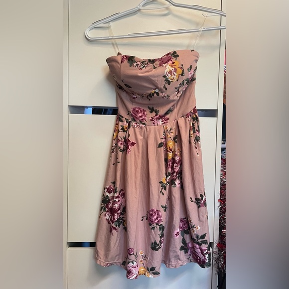 Floral Strapless Dress - Picture 1 of 3